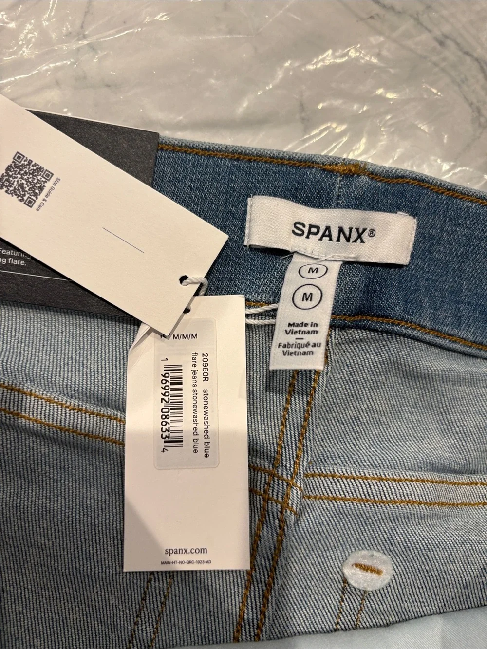 SPANX Light Blue Denim Flare Jeans with Branded Tag - Picture 4 of 4